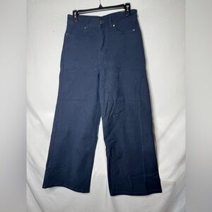 CALIA Women's Journey High Rise Kickback Wide Leg Denim Pants Jeans Navy Blue 6